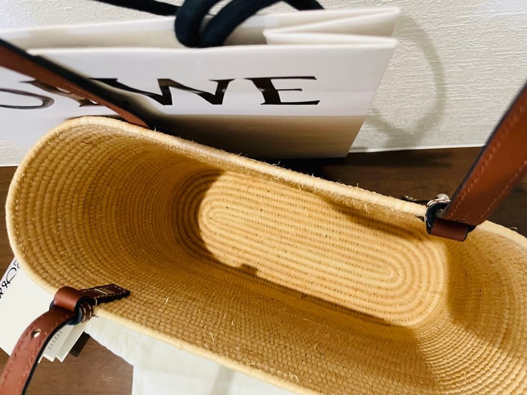 【美品】LOEWE かごバッグ スクエアバスケットバッグ
