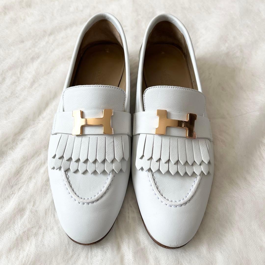 HERMES エルメス　モカシン　ロワイヤル　36.5 23.5cm ホワイト