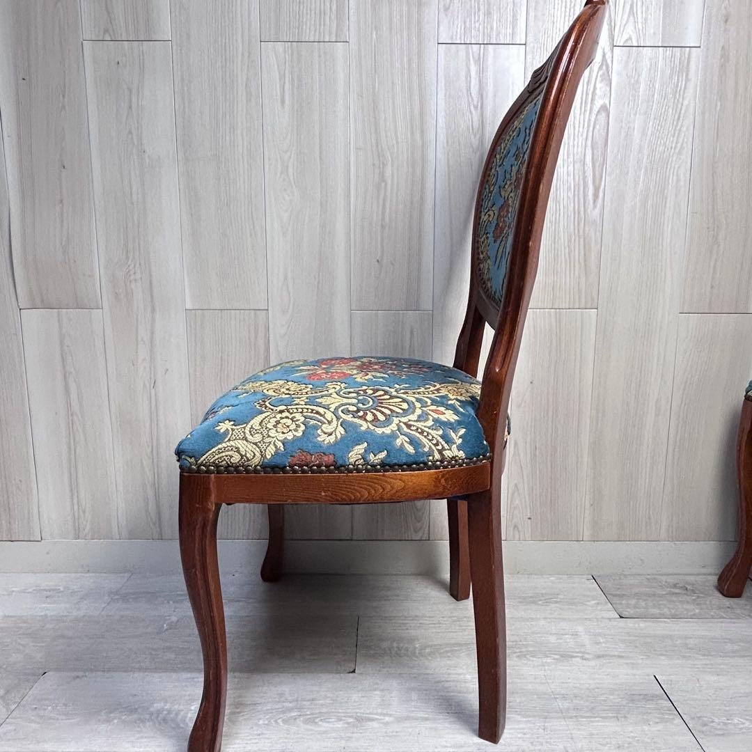 【アンティーク調】椅子 2脚セットダイニングチェア　猫脚 引き取り限定