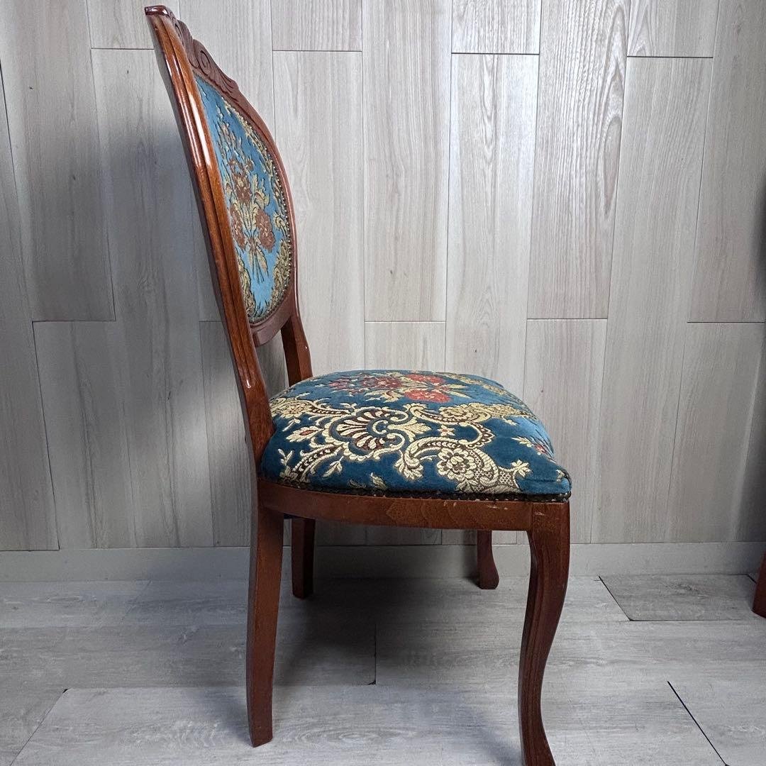 【アンティーク調】椅子 2脚セットダイニングチェア　猫脚 引き取り限定