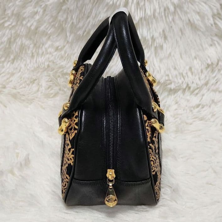 印傳屋 キナート 高級レザー ミニ ボストン ショルダーバッグ アラベスク 希少