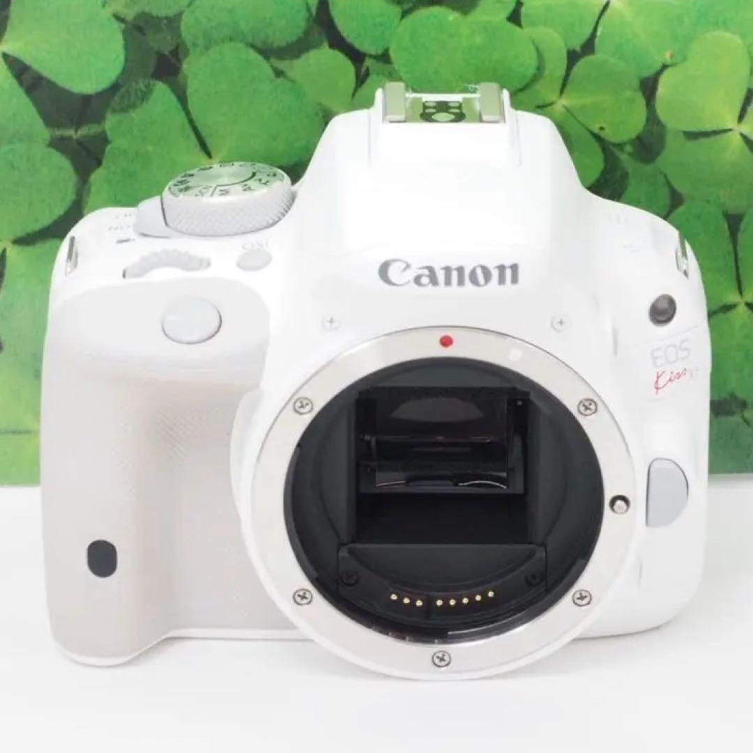【美品】スマホへ転送も可能❤️希少な白 キャノンKissX7❤️標準レンズセット